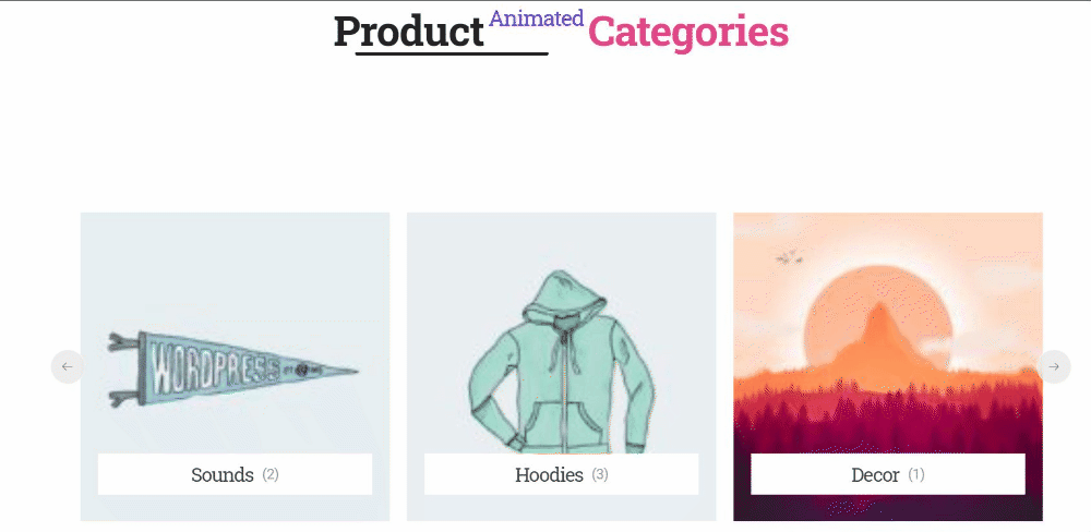Designing eCommerce Website Using HappyAddons WooCommerce Widgets 4 Product animated categories