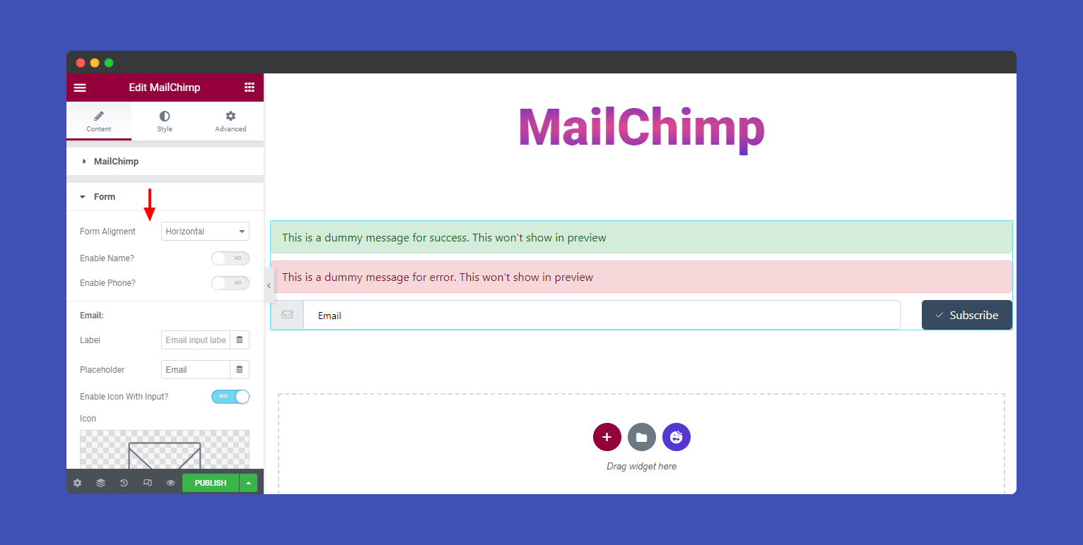 MailChimp Form 6 Content Form