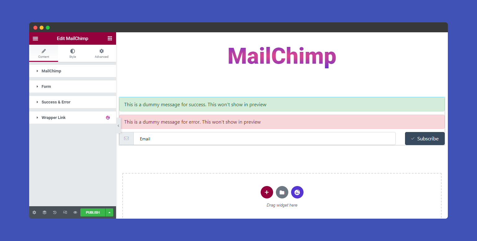MailChimp Form 3 Content MailChimp