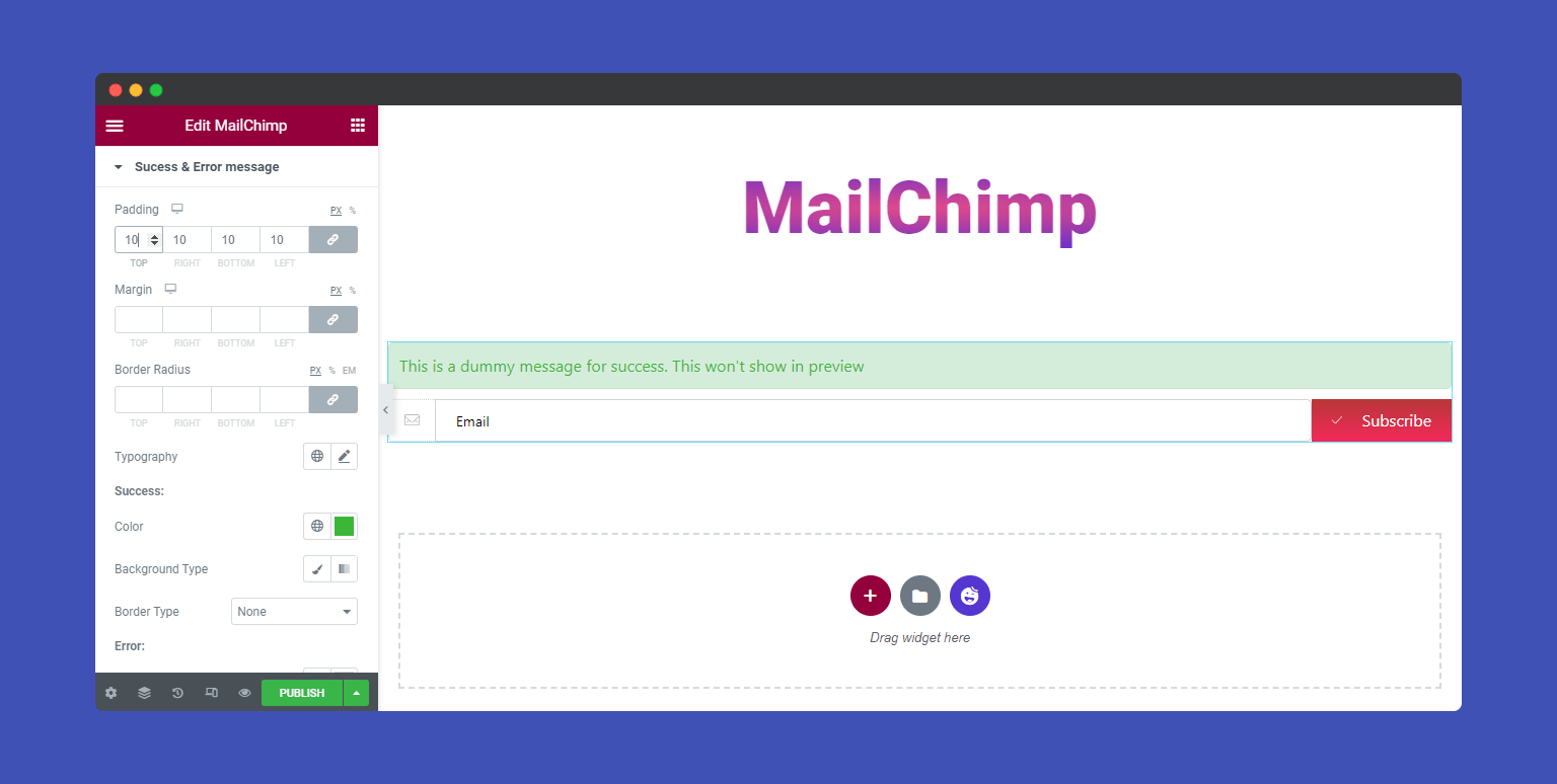 MailChimp Form 14 Style MailChimp Message