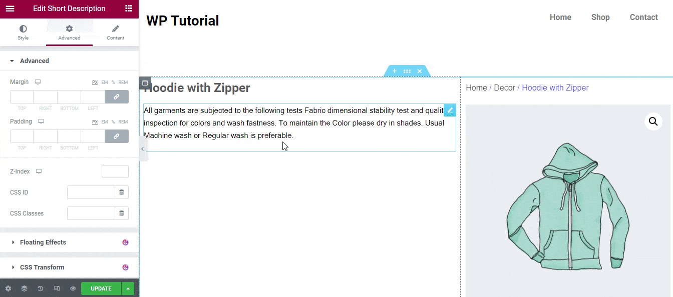 How To Edit WooCommerce Product Page Using Elementor 16 Remove Short Description Space