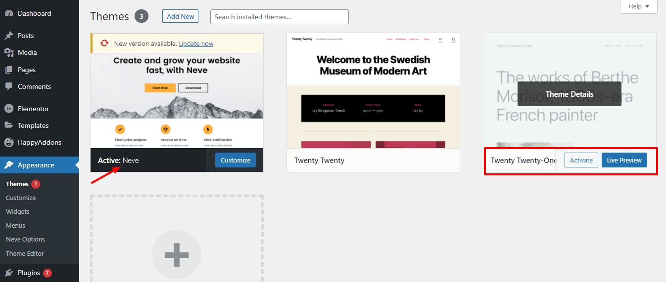 How To Troubleshoot Elementor Editor Not Loading Issue on Your Website 9 Change Current Theme