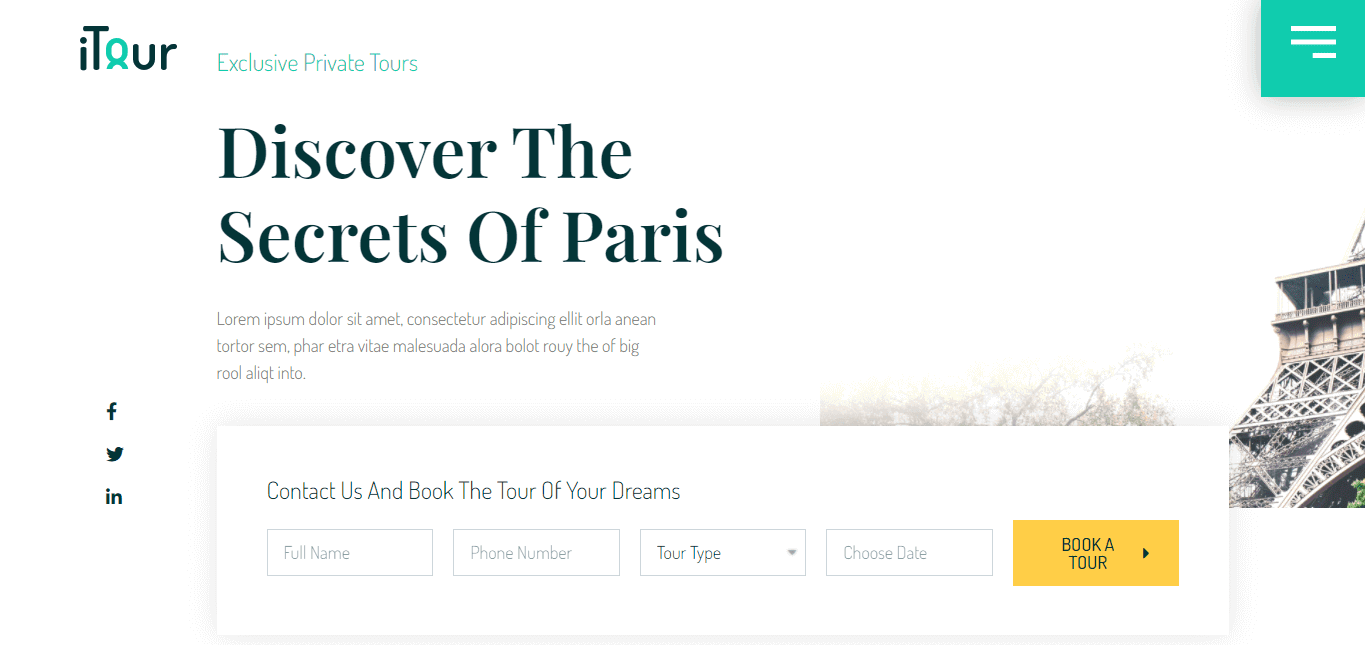 Best Elementor Landing Page Templates You Should Utilize 6 Private Tours (Travel & Tourism Landing Page Templates)