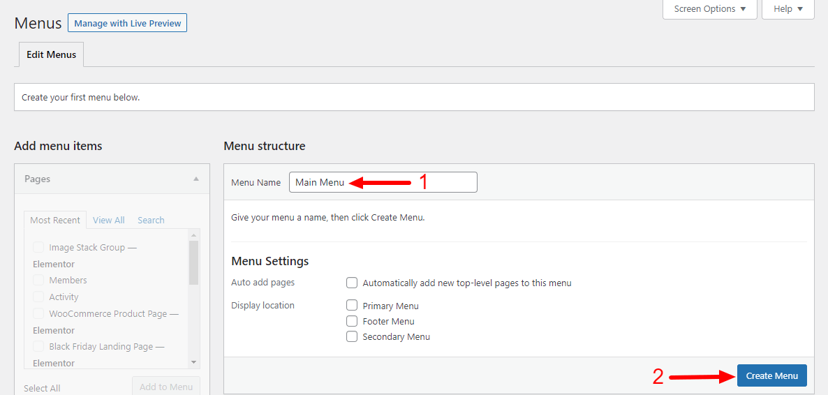 How To Create a Menu in WordPress (3 Easy Methods) 8 Create Menu