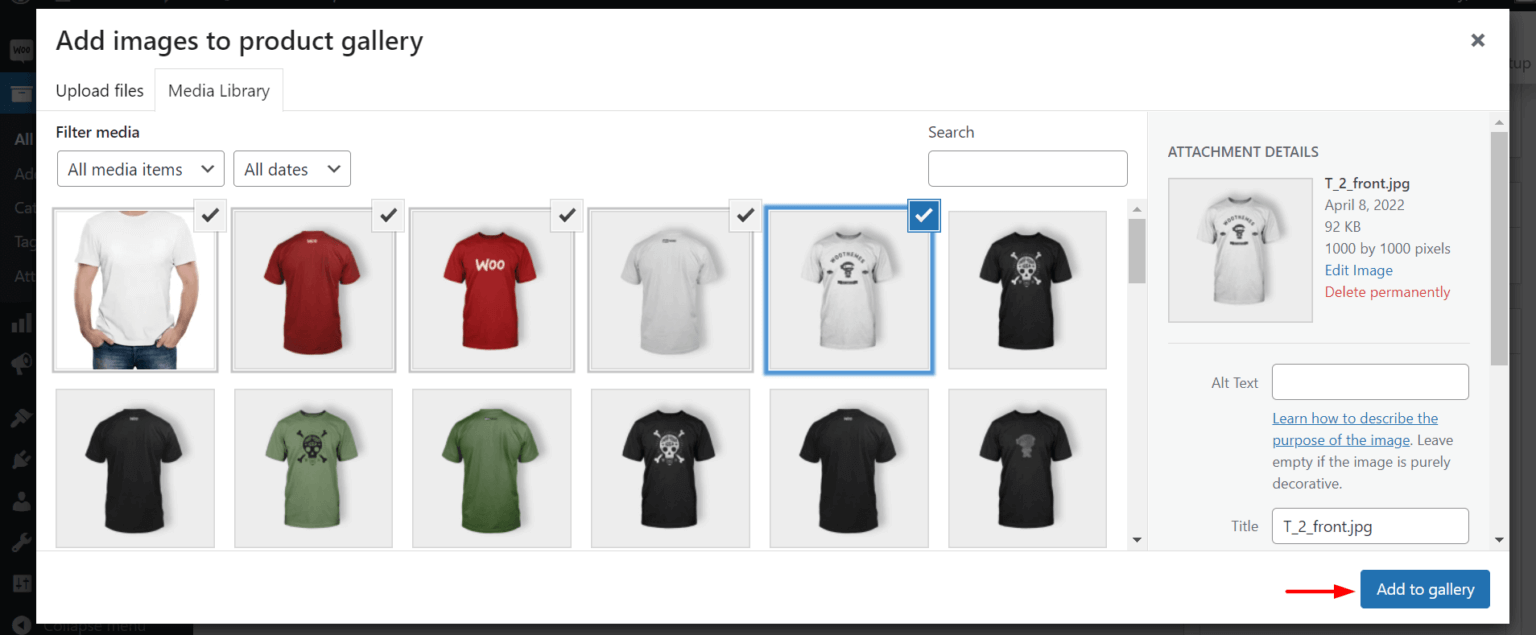 How to Add Products in WooCommerce Store: Step-by-Step Guide 14 Add photos in WooCommerce Gallery