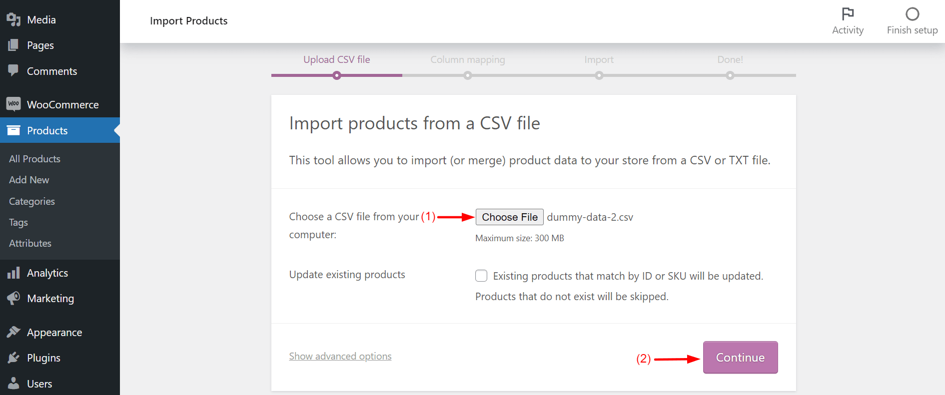 How to Add Products in WooCommerce Store: Step-by-Step Guide 35 Import CSV file to WooCommerce