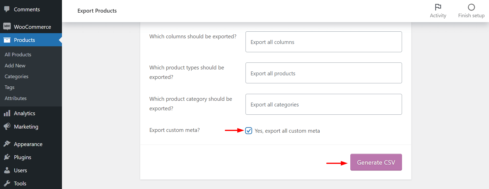 How to Add Products in WooCommerce Store: Step-by-Step Guide 41 Generate CSV in WooCommerce