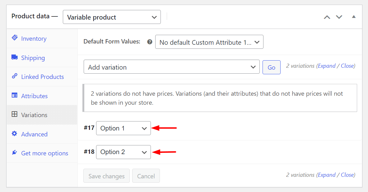 How to Add Products in WooCommerce Store: Step-by-Step Guide 29 Add variations in WooCommerce Variable Product Type