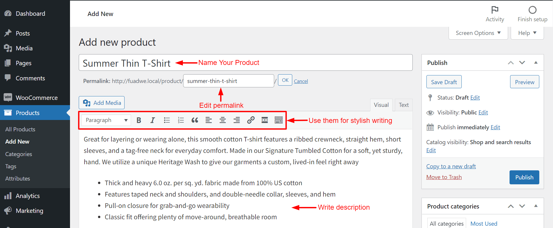 How to Add Products in WooCommerce Store: Step-by-Step Guide 2 Give title to WooCommerce Product