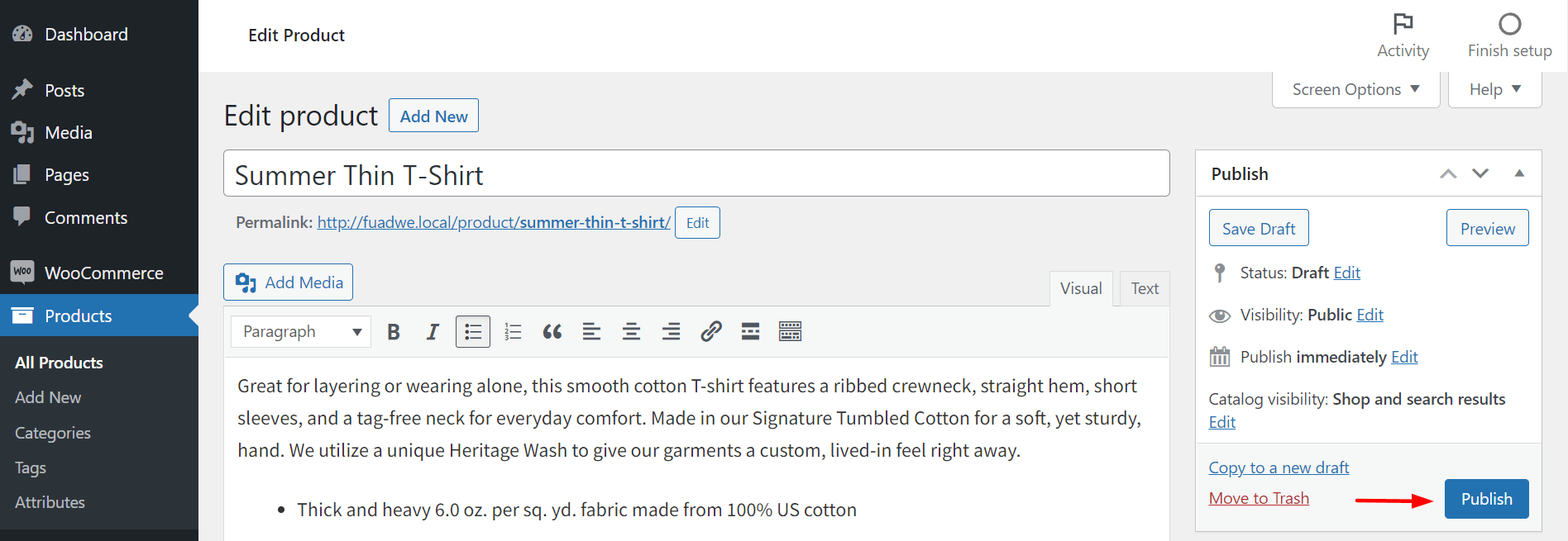 How to Add Products in WooCommerce Store: Step-by-Step Guide 19 Publish WooCommerce Product