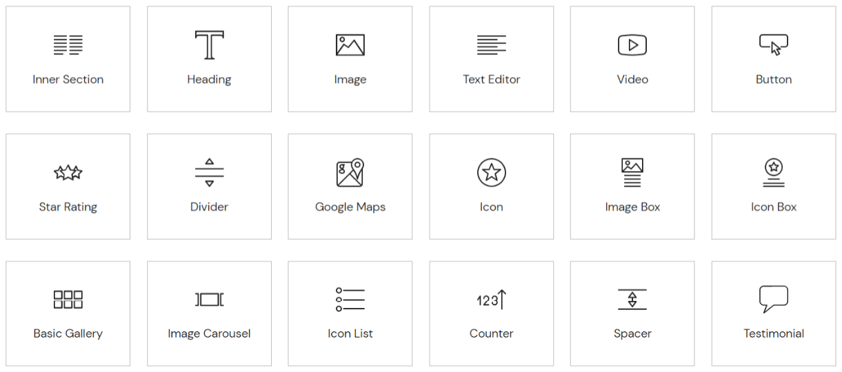 Elementor vs Elementor Pro: A Detailed Comparison 1 Elementor Free Widgets