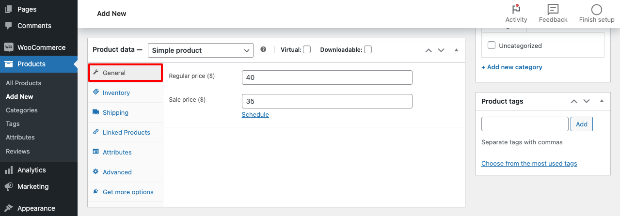 How to Add Products in WooCommerce Store: Step-by-Step Guide 4 General tab in WooCommerce