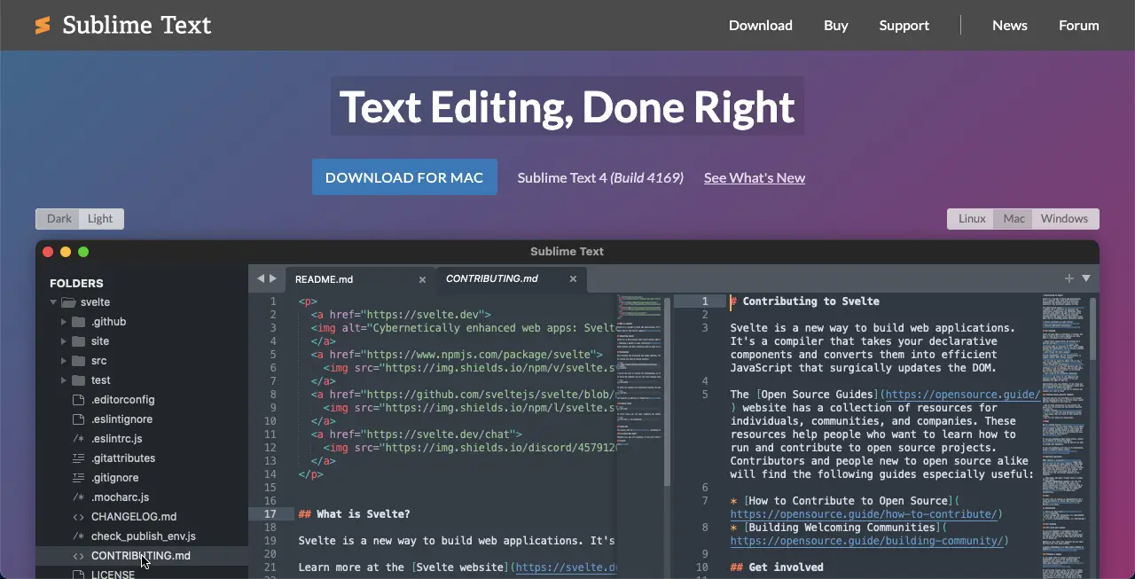 12+ Best Code Editors for Web Development (Free and Premium) 2 Sublime Text