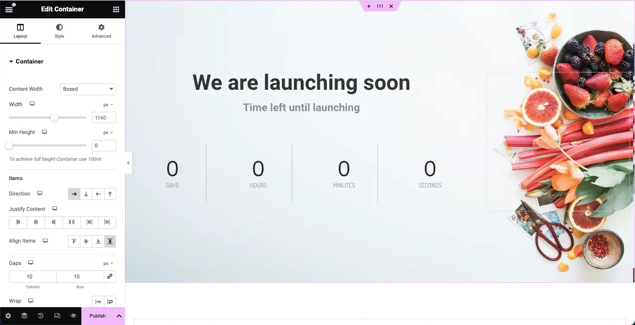 How to Create a Coming Soon Page with Elementor in WordPress 6 The coming soon page template imported
