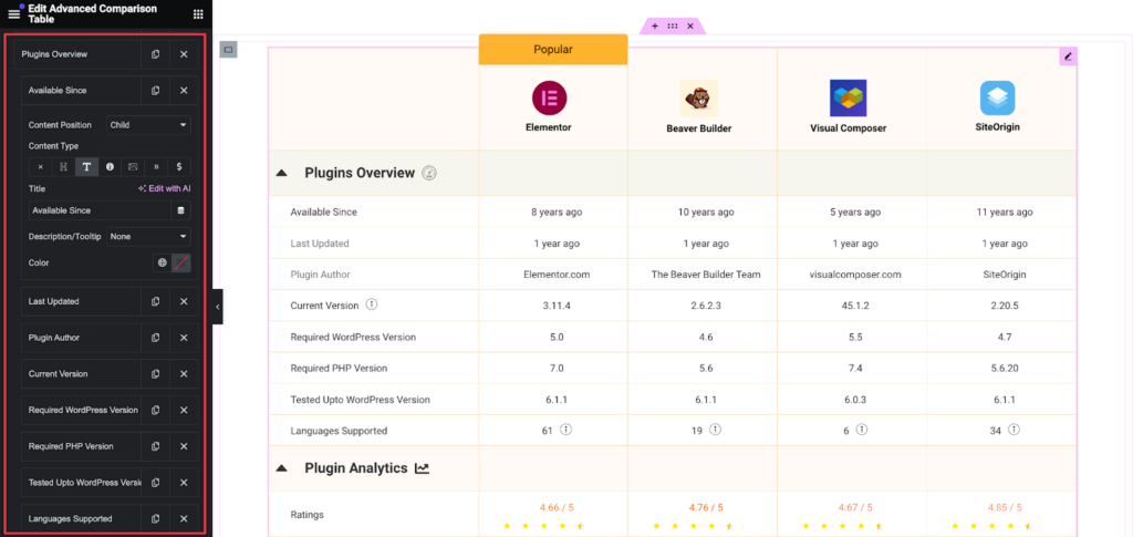 Advanced Comparison Table 6 image 4