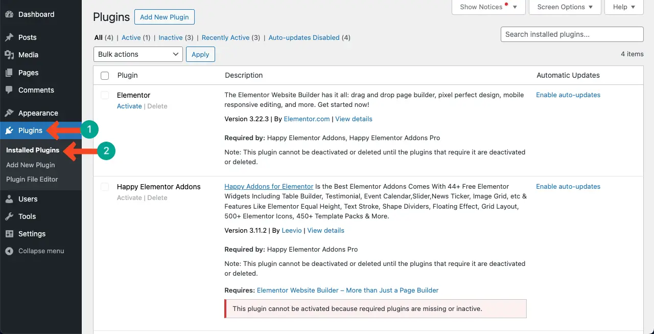 How to Fix WordPress Fatal Error - 8 Proven Methods You Should Try 3 Deactivate All Plugins