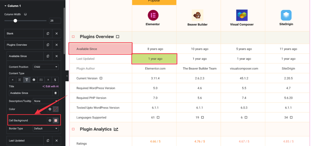 Advanced Comparison Table 11 image 1