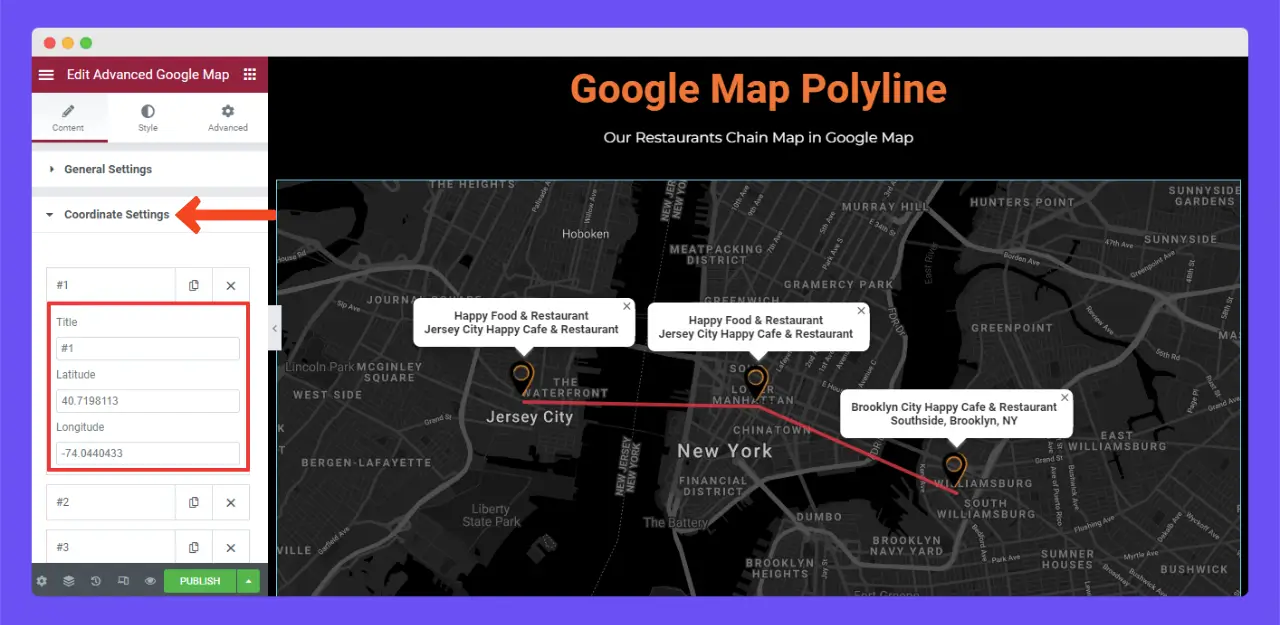 How to Improve Local SEO with Advanced Google Maps 14 Coordinate Settings of the Polyline