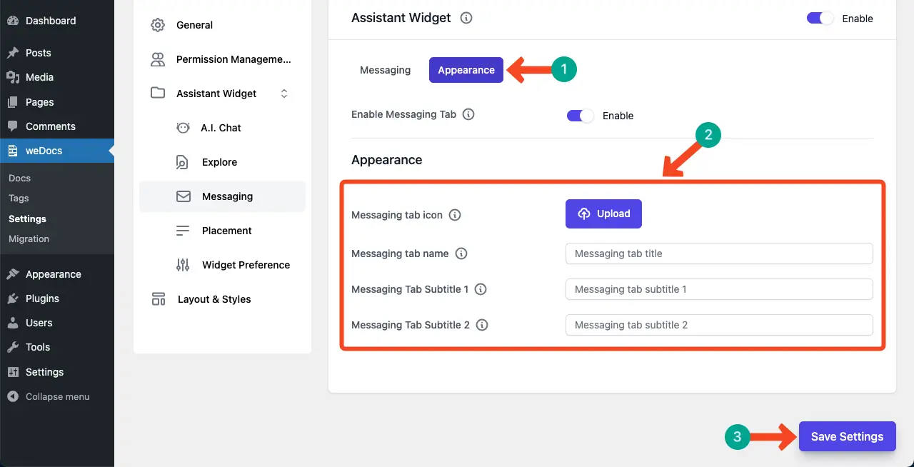 How to Design a Knowledge Base in WordPress 18 Customize the appearance of the messaging option