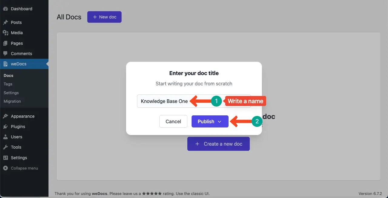How to Design a Knowledge Base in WordPress 6 Write a knowledge base name